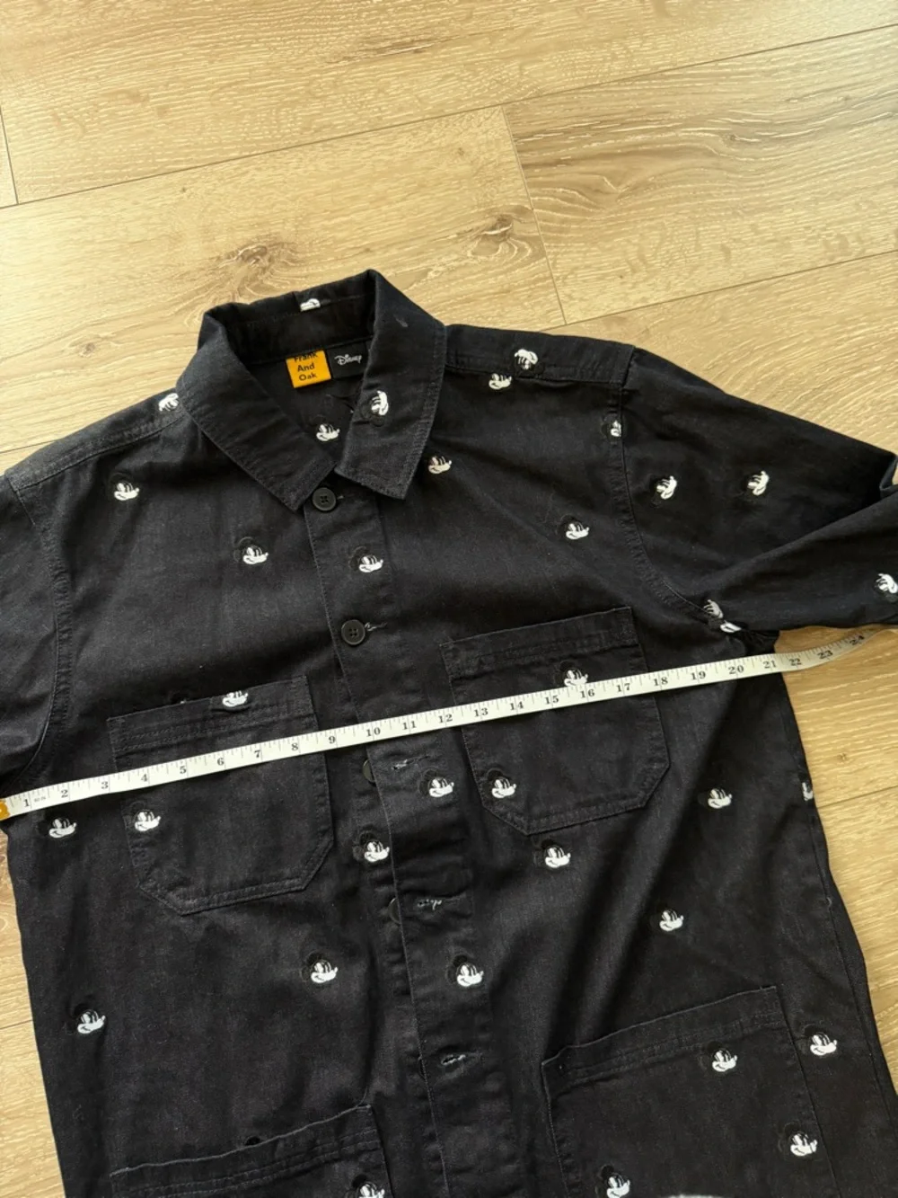 Men's Disney Mickey Black Embroidered Cotton Jacket - Picture 4 of 7
